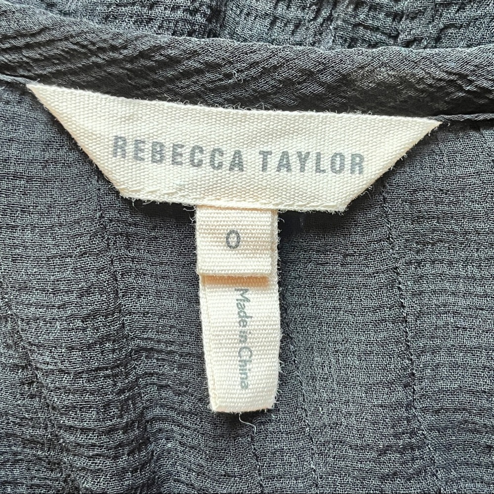 Rebecca Taylor Long Sleeve Silk and Lace Top Long Sleeve Sheer Victorian Sz 0 - Picture 4 of 16